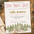 Personalised Nice List Christmas Certificate - Pink