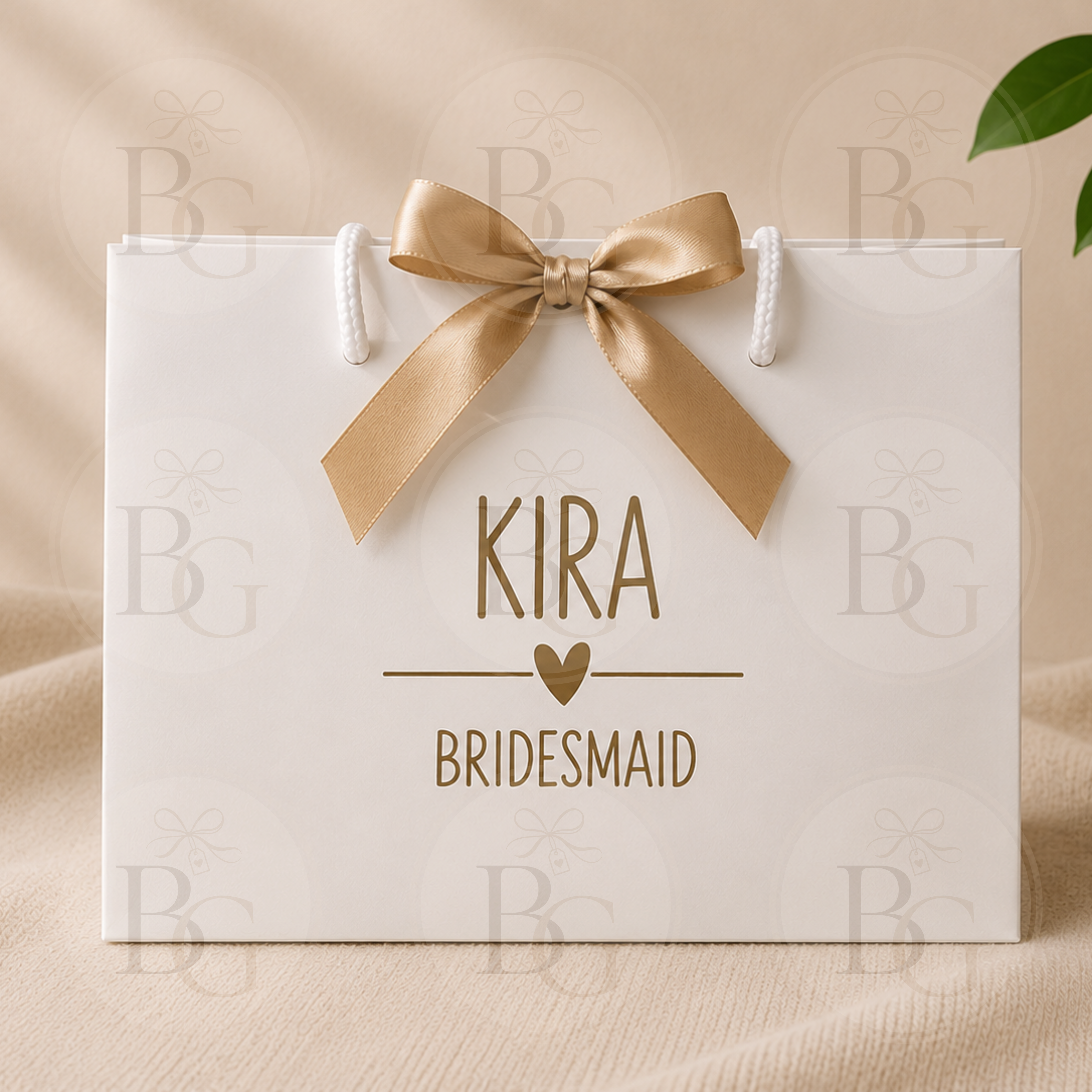 Personalised White Wedding Gift Bags - Small