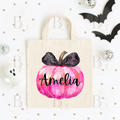 Personalised Iridescent Pink Pumpkin - Canvas Bag