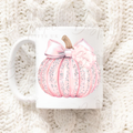 Personalised Sparkly Pumpkin 11oz Ceramic Mug - Pink