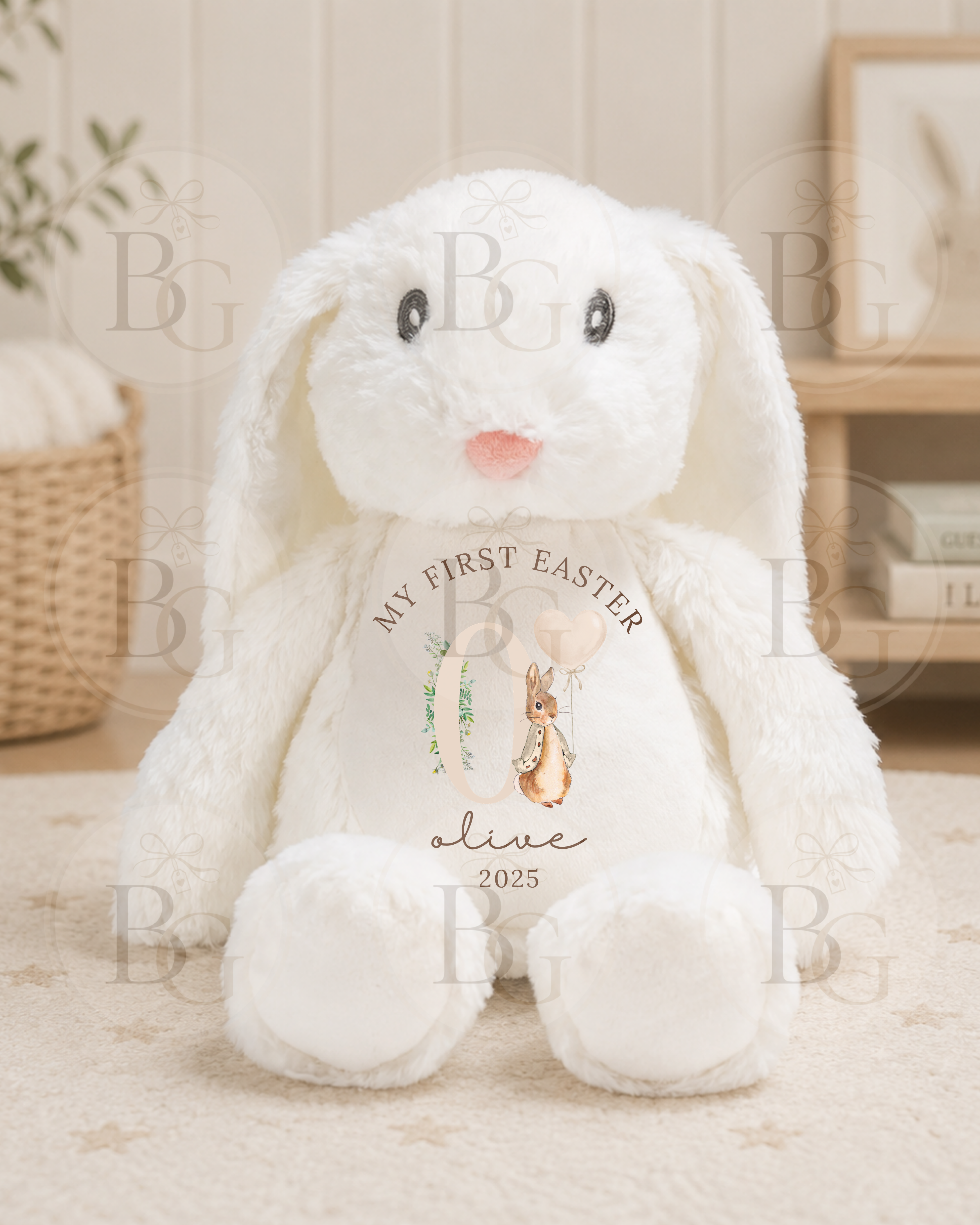 My First Easter - Personalised Bunny - White