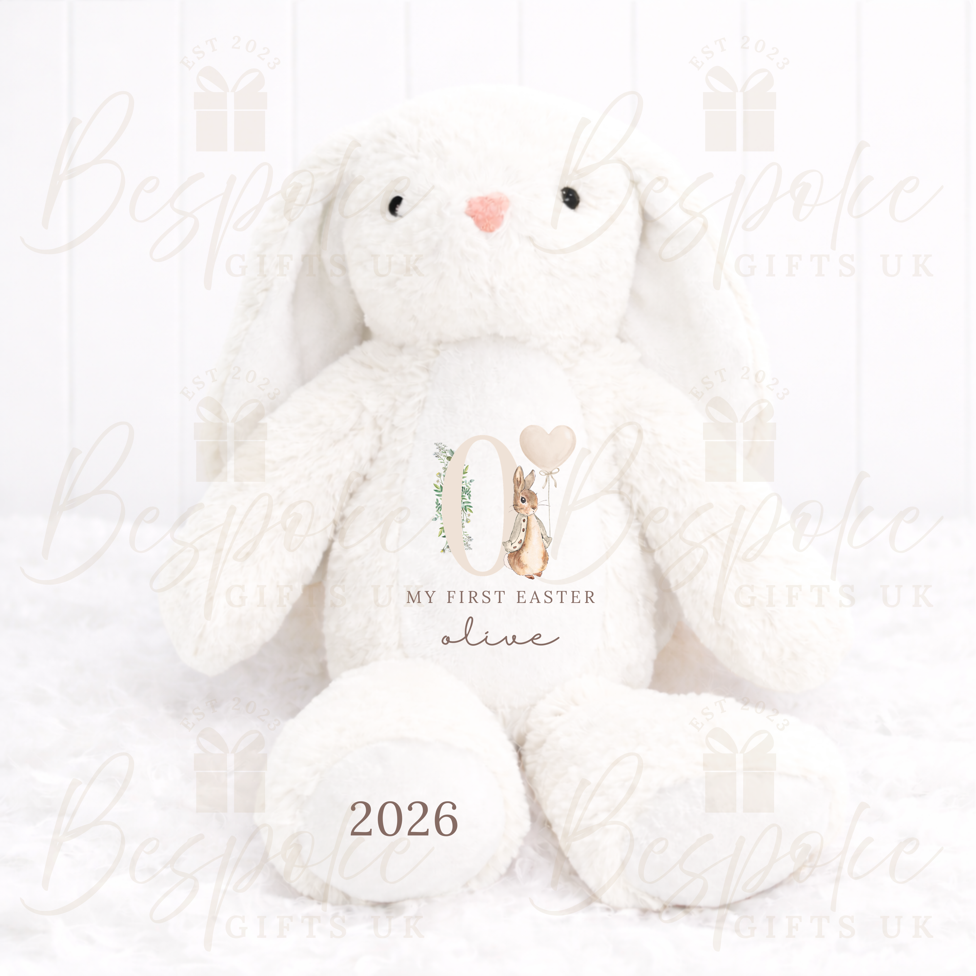 My First Easter - Personalised Bunny - White