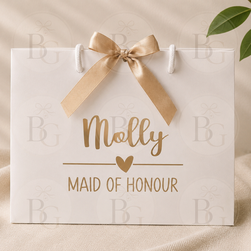 Personalised White Wedding Gift Bags - Small