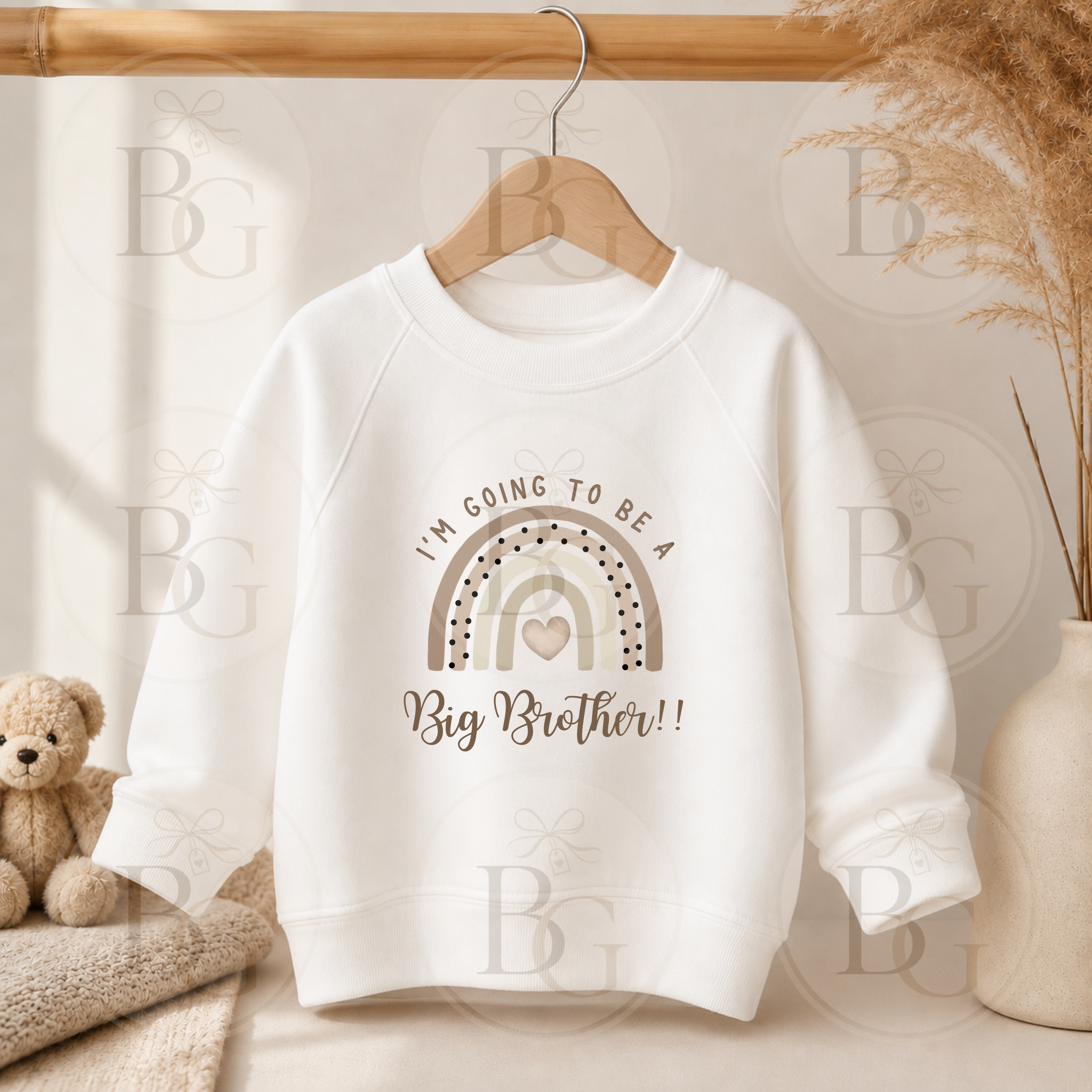 I’m Going To Be A Big Brother - White Jumper - Neutral Design