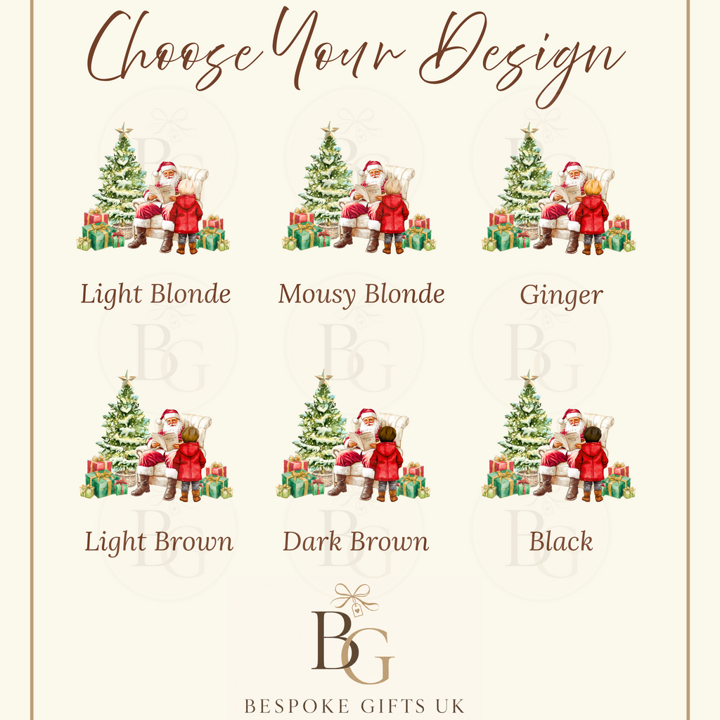 Boys Personalised Believe Christmas Decoration – Santa & Child
