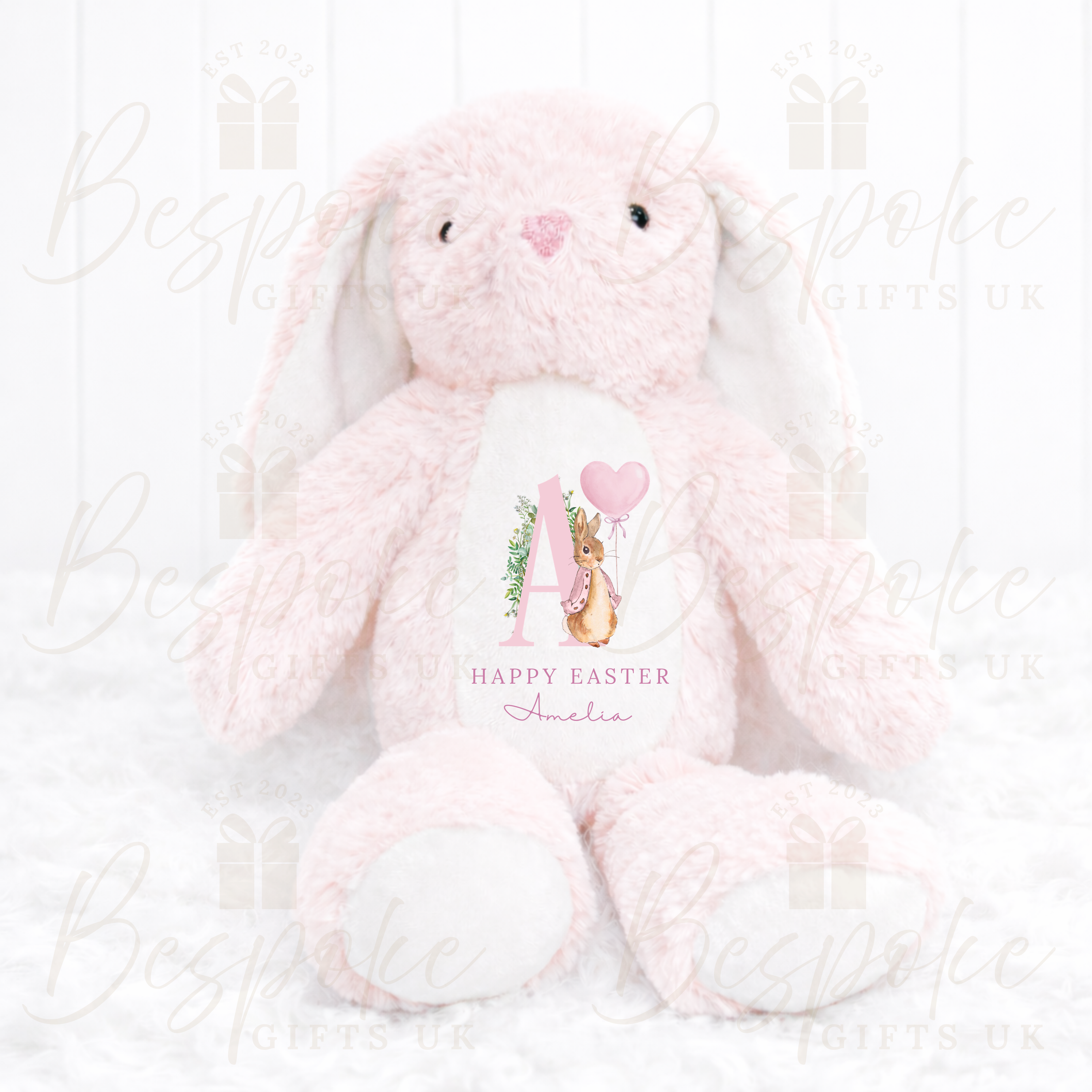 Happy Easter - Personalised Bunny - Pink