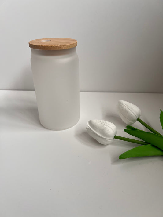 Frosted 16oz Glass Tumbler