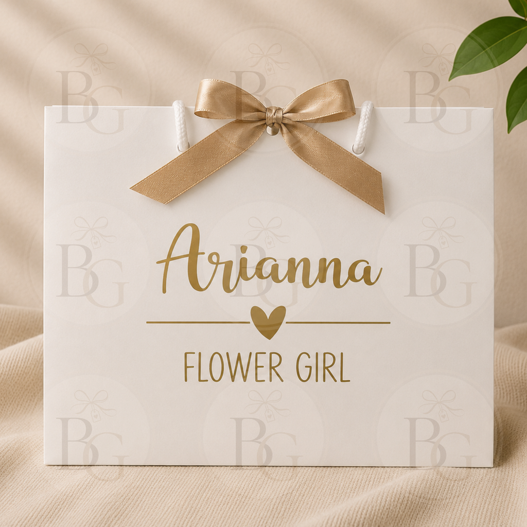Personalised White Wedding Gift Bags - Medium