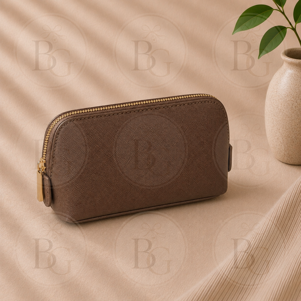 Personalised Small Makeup Bag – Custom Name Cosmetic Pouch – Available in 7 Colours
