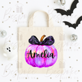Personalised Iridescent Purple Pumpkin - Canvas Bag
