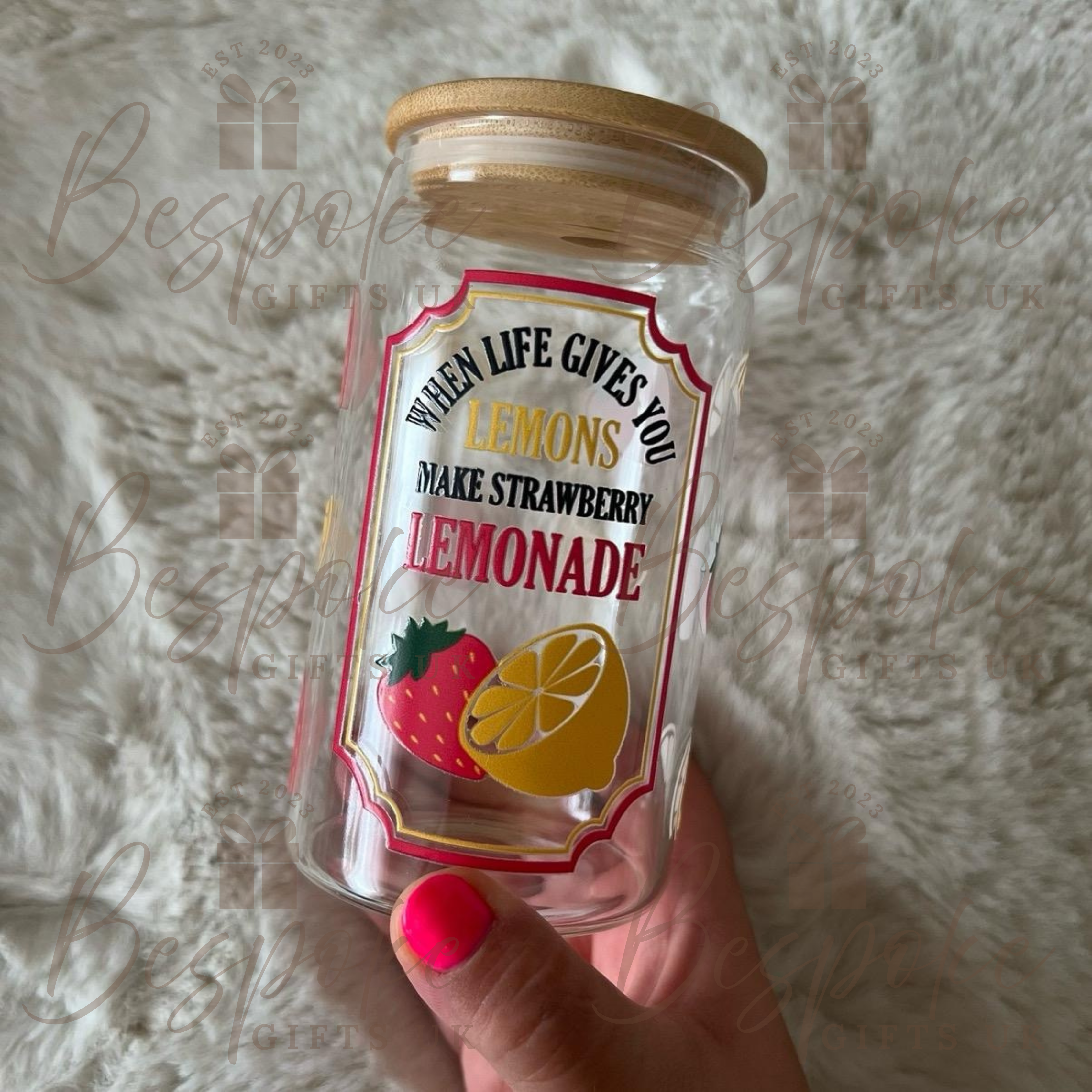 When Life Gives You Lemons Make Strawberry Lemonade  - 16oz Glass Tumbler