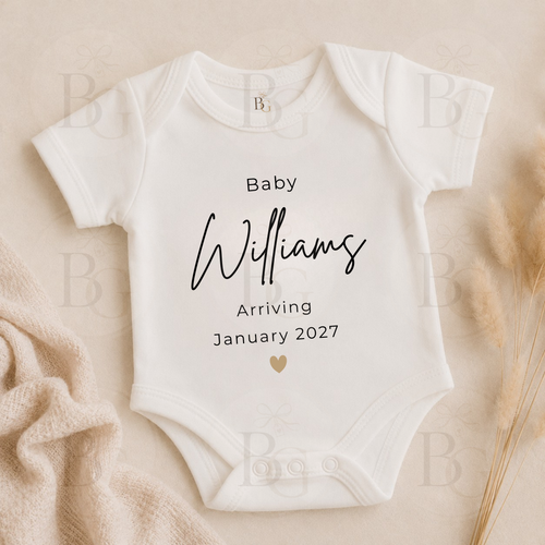 Personalised Baby Name & Due Date Bodysuit