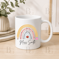 Personalised Rainbow Teacher Mug – Custom Teacher Thank You Gift