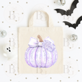 Personalised Sparkly Purple Pumpkin - Canvas Bag