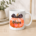 Personalised Pumpkin 11oz Ceramic Mug - Iridescent Orange