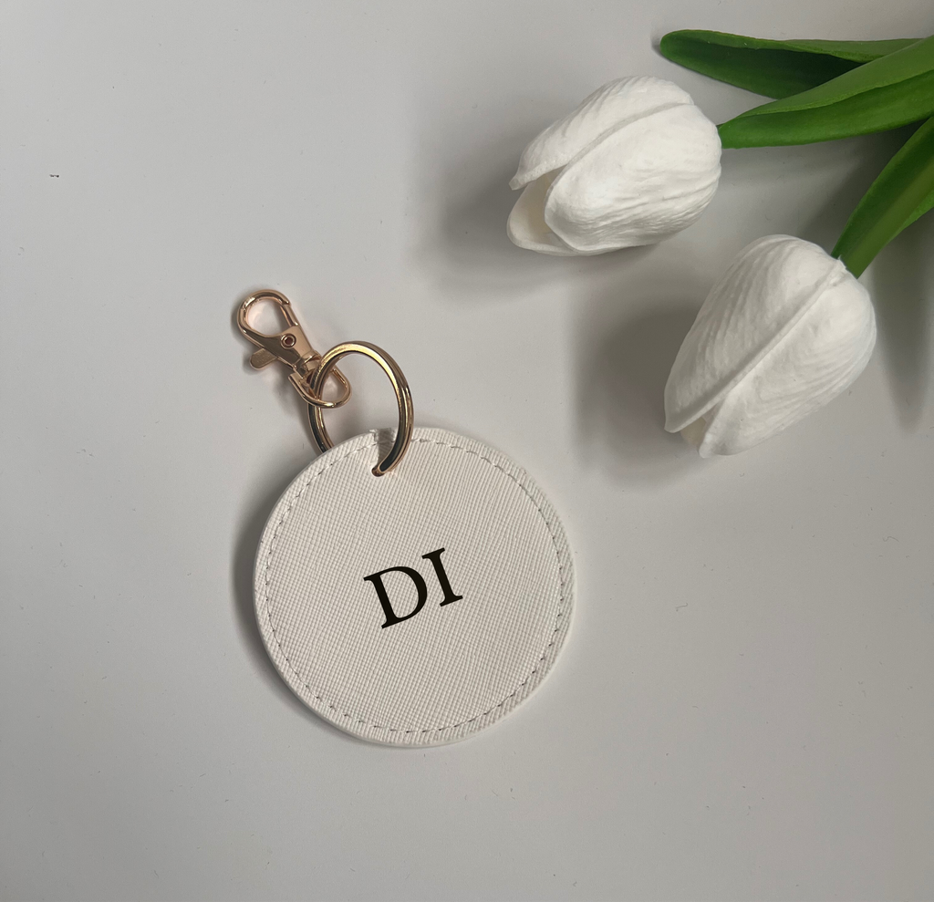 Monogram Circular Key Clip Keyring
