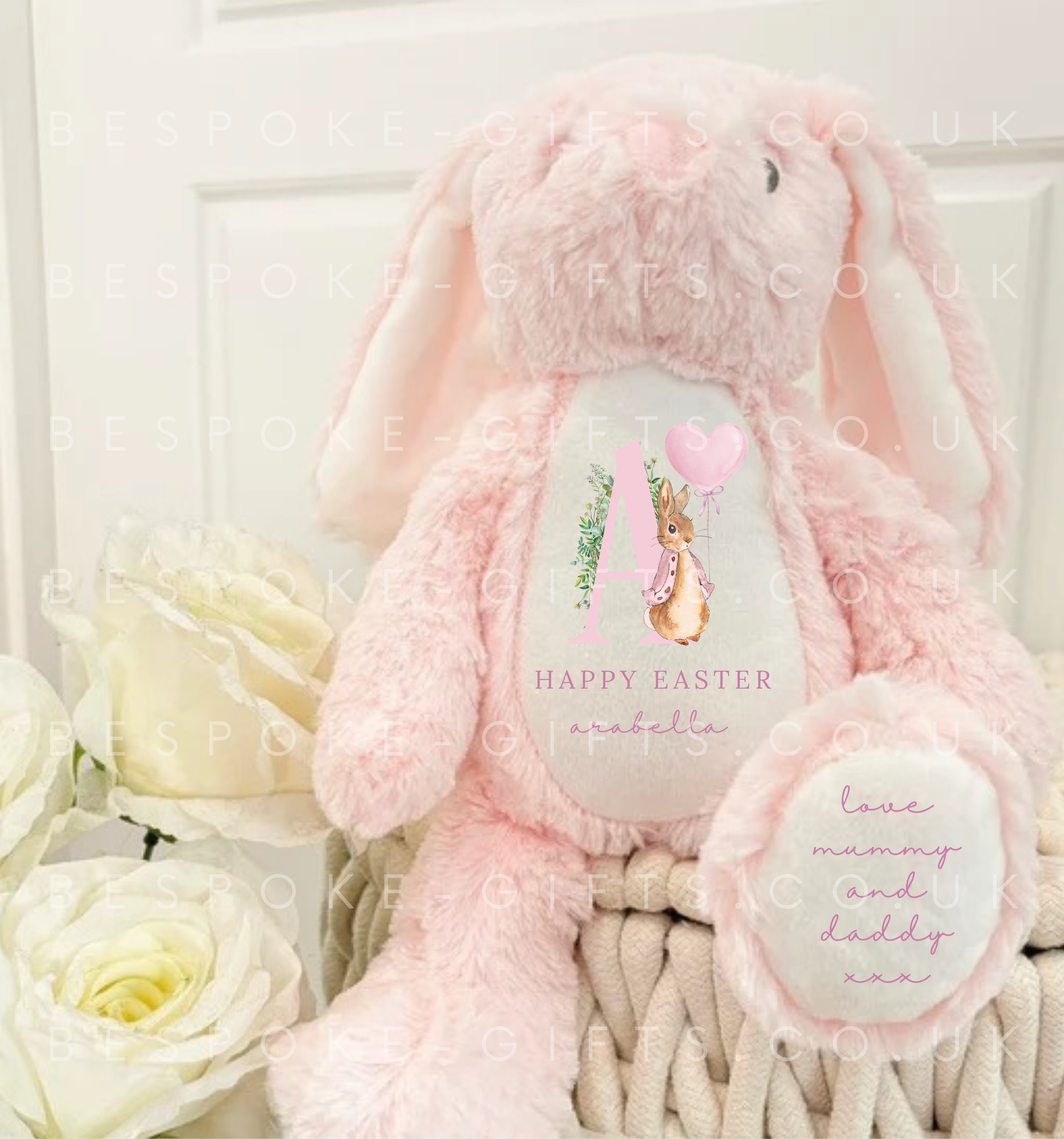 Happy Easter - Personalised Bunny - Pink