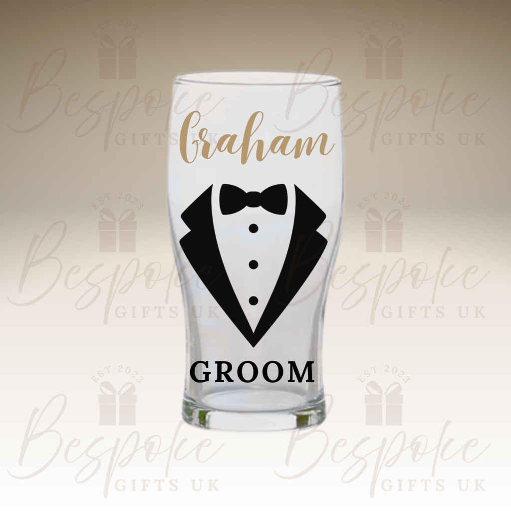 Personalised Wedding Pint Glasses