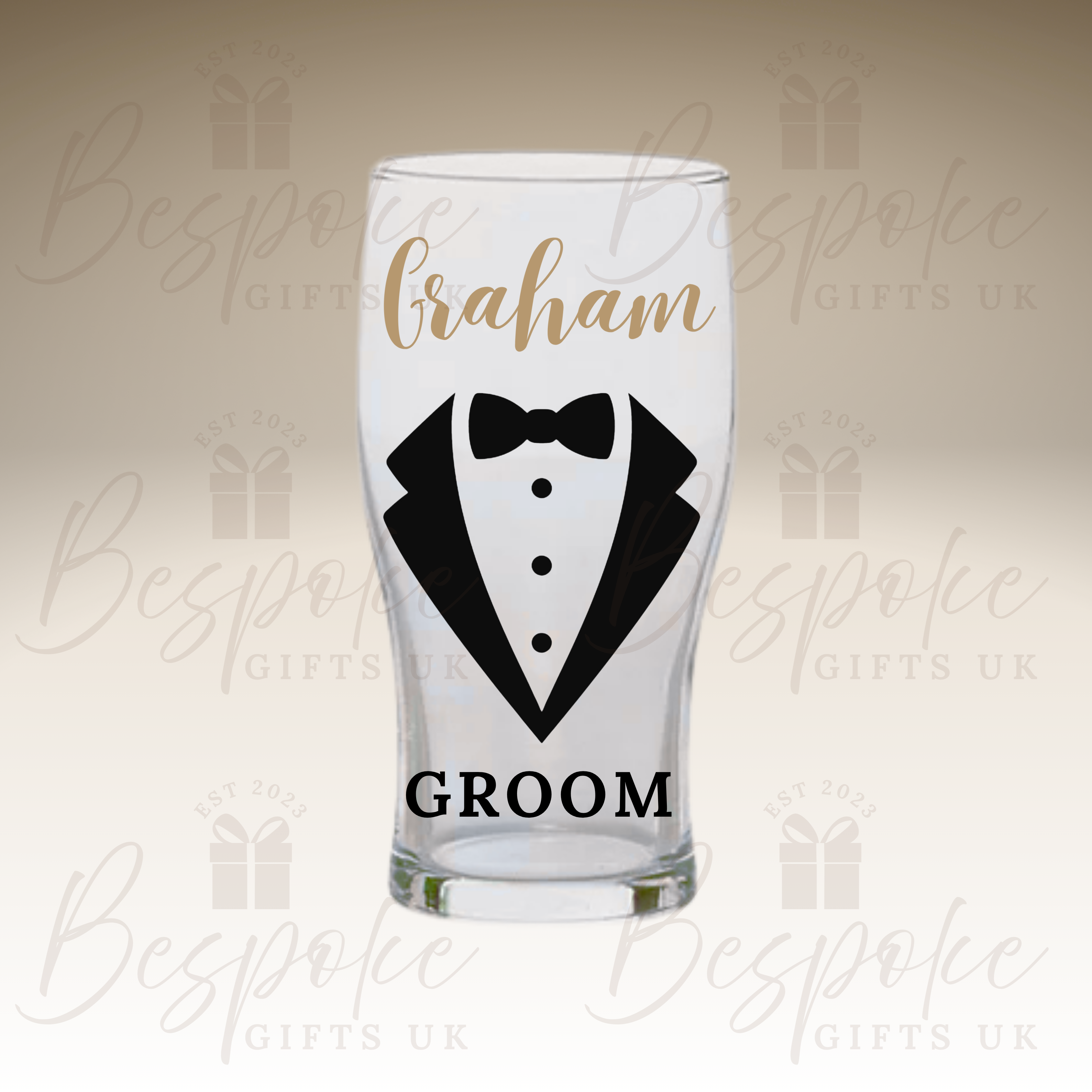 Personalised Wedding Pint Glasses