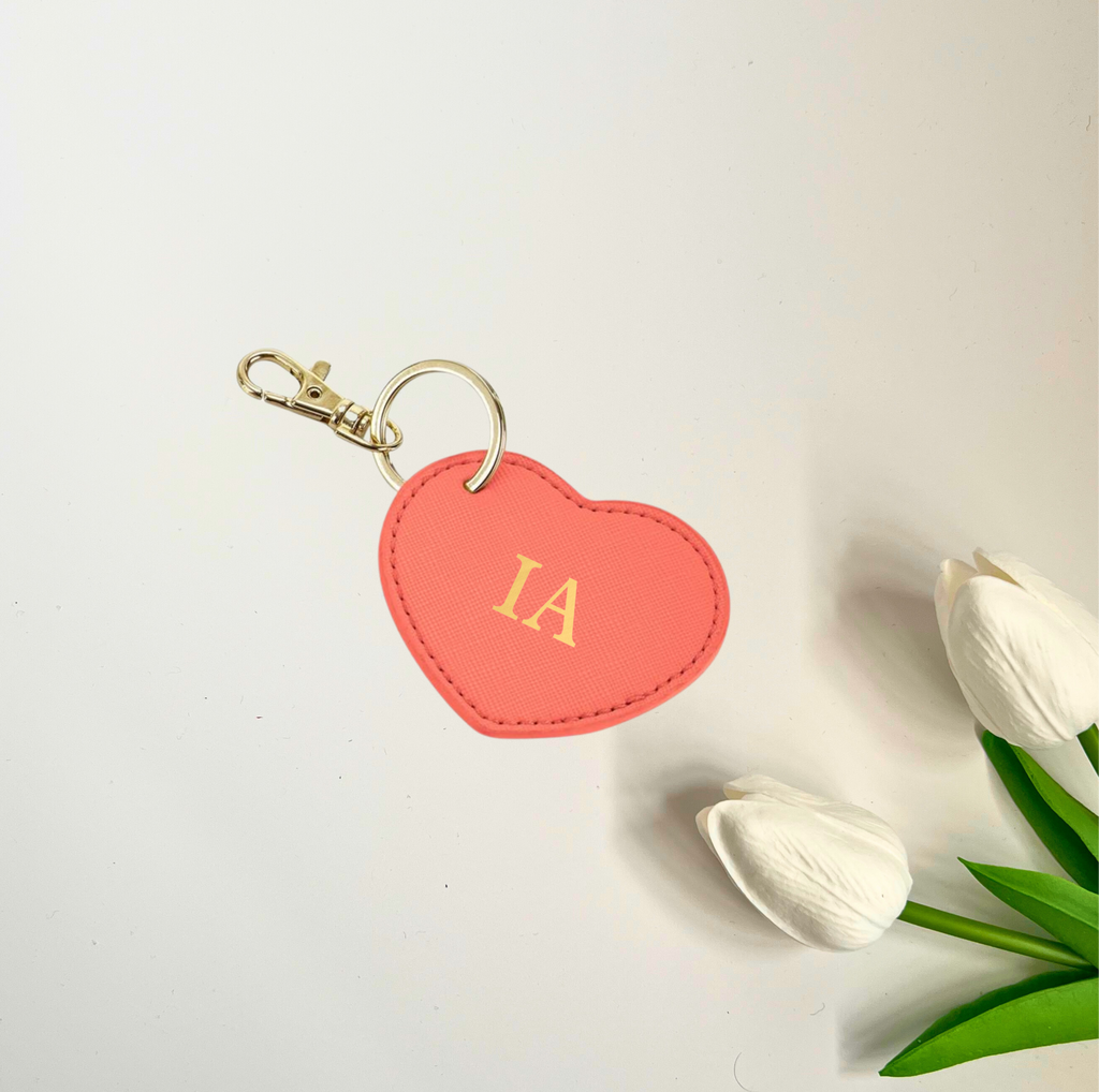 Monogram Heart Key Clip Keyring