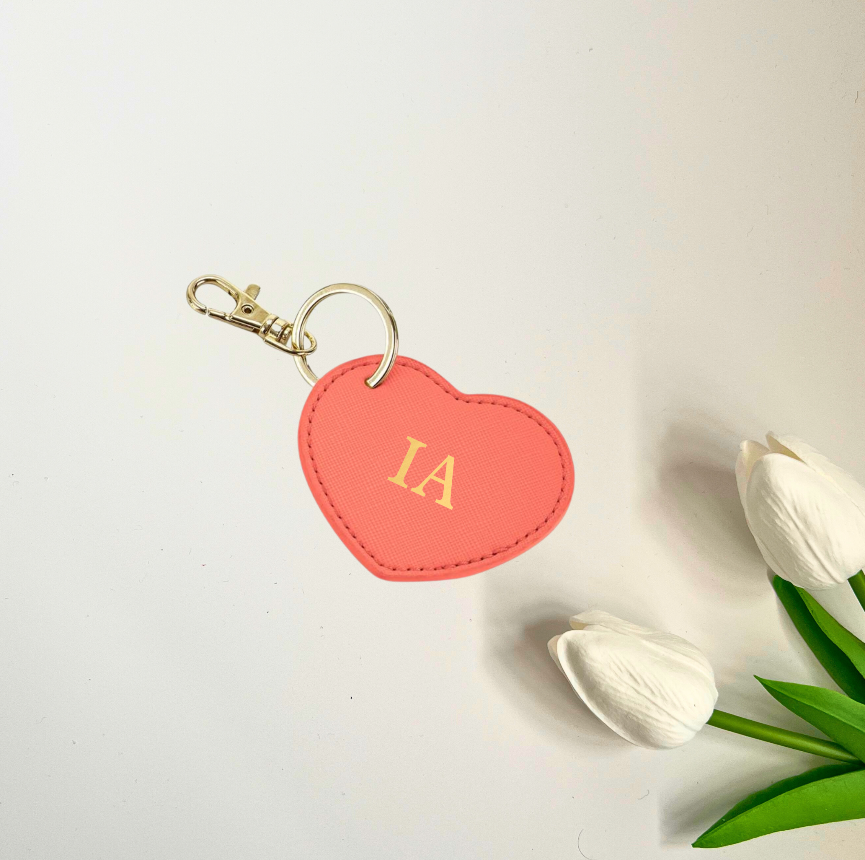 Monogram Heart Key Clip Keyring