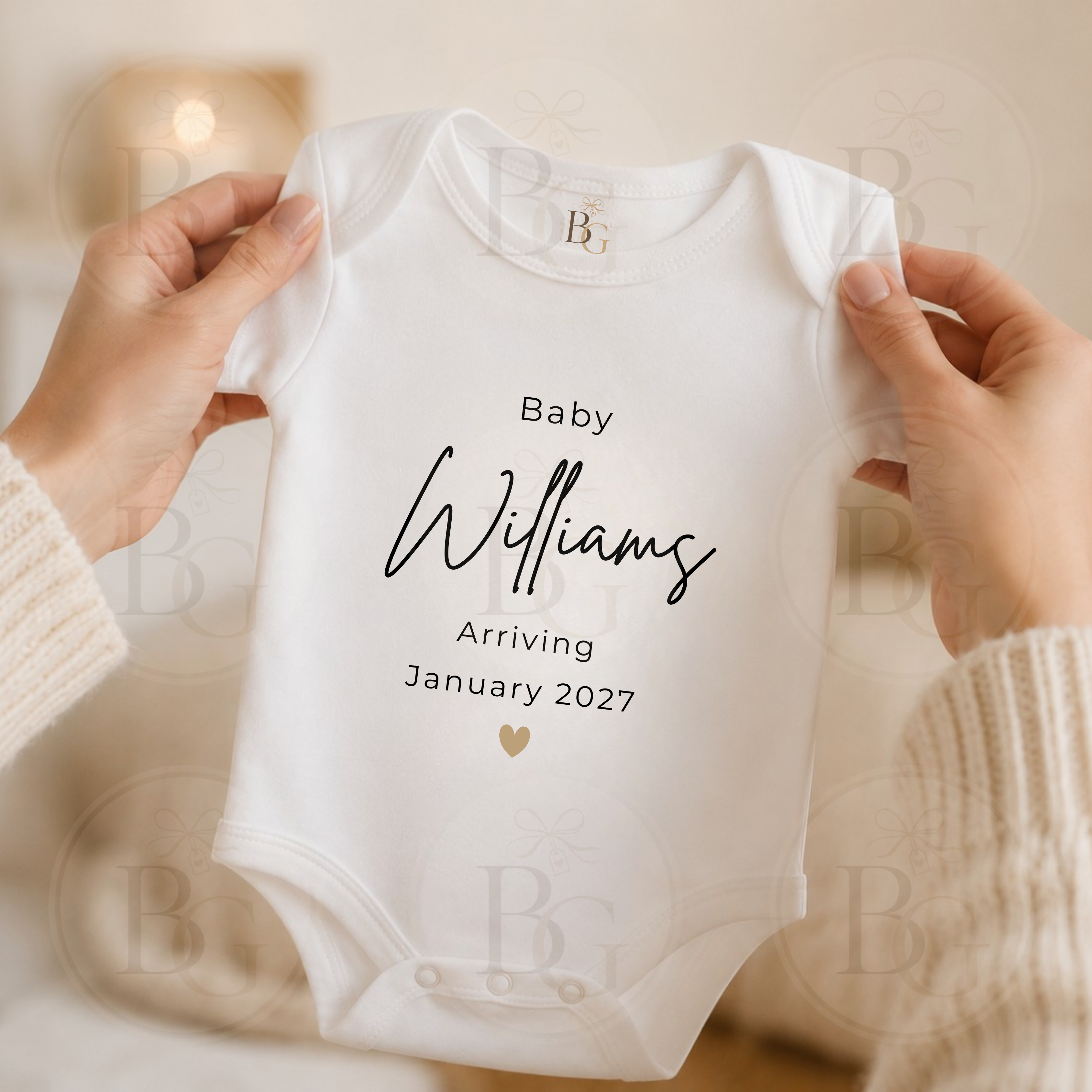 Personalised Baby Name & Due Date Bodysuit