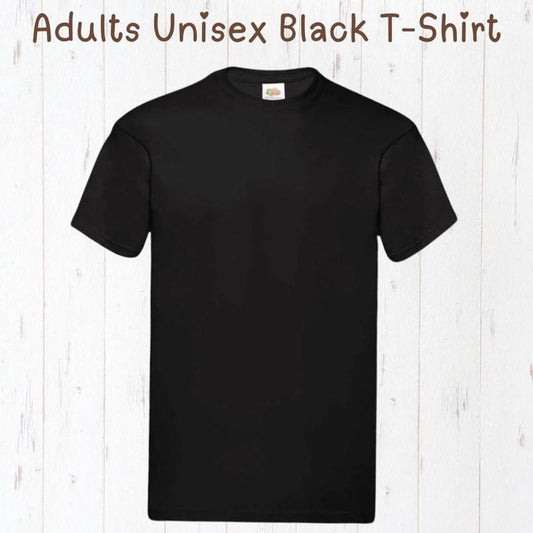 Adults Unisex Black T-Shirt