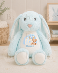 Personalised Rainbow Design Bunny - Blue