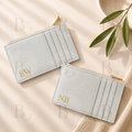 Personalised Card Holder Wallet – Custom Monogram Zip Card Purse – Available in 4 Colours