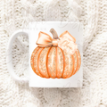 Personalised Sparkly Pumpkin 11oz Ceramic Mug - Orange