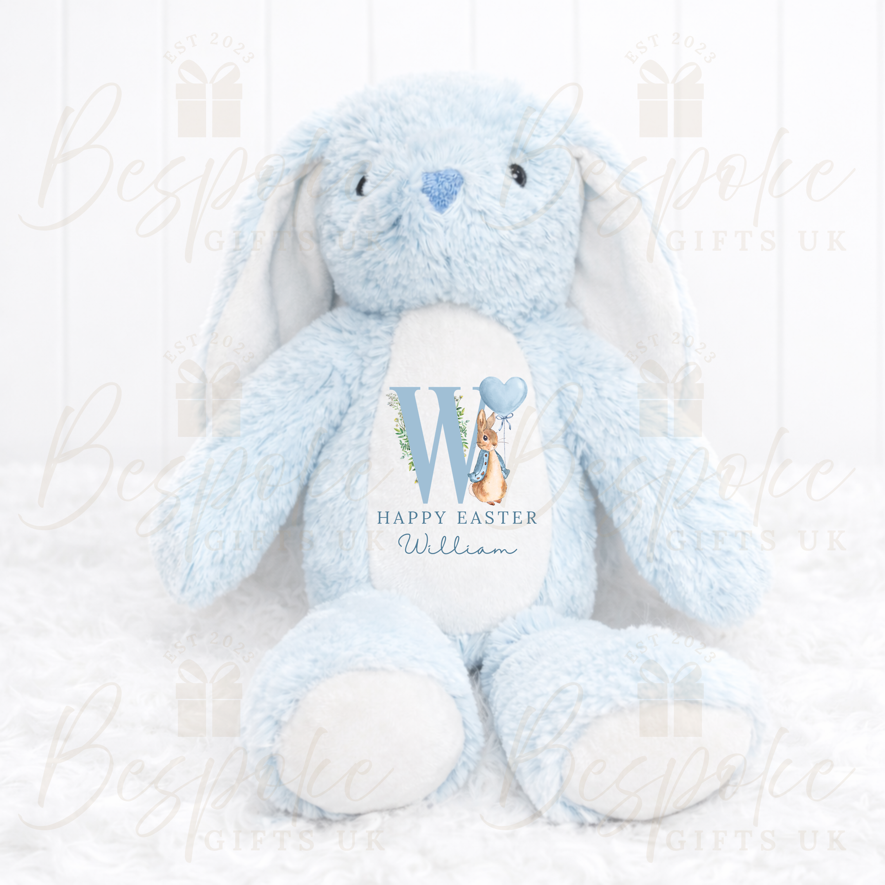 Happy Easter - Personalised Bunny - Blue