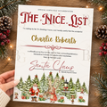 Personalised Nice List Christmas Certificate - Red