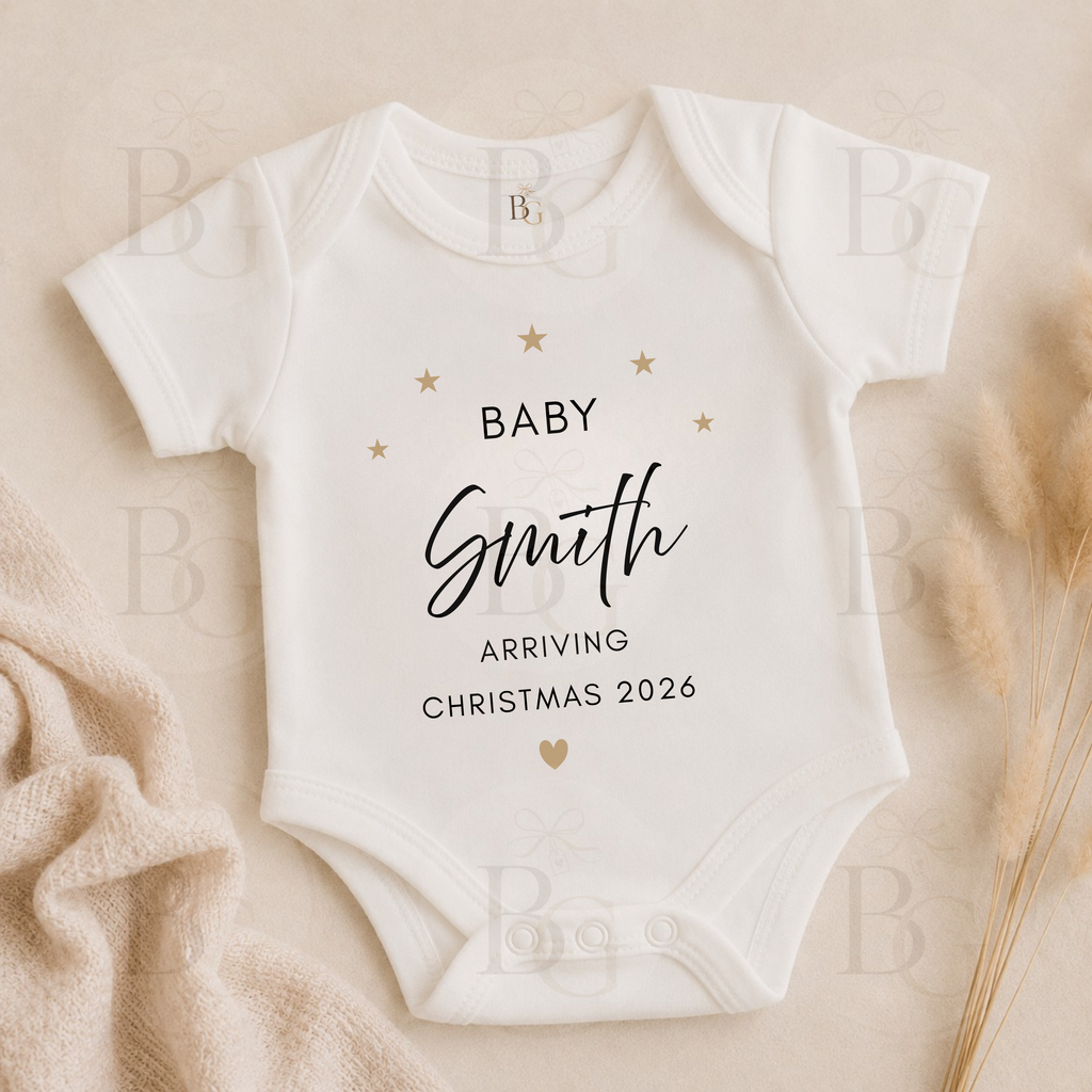 Personalised Star Design Pregnancy Announcement Bodysuit