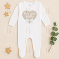 Love You Daddy - Long Sleeve Sleepsuit - Neutral Heart