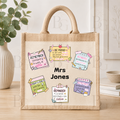 Personalised Teacher Reminder Jute Tote Bag – Custom Teacher Appreciation Gift