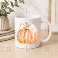 Personalised Sparkly Pumpkin 11oz Ceramic Mug - Orange