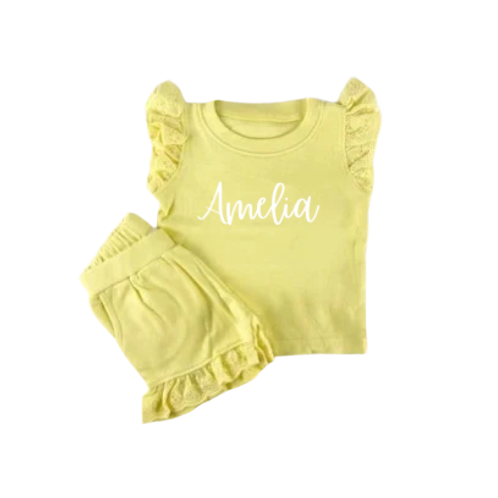 Personalised Anglaise Frill Set - Yellow