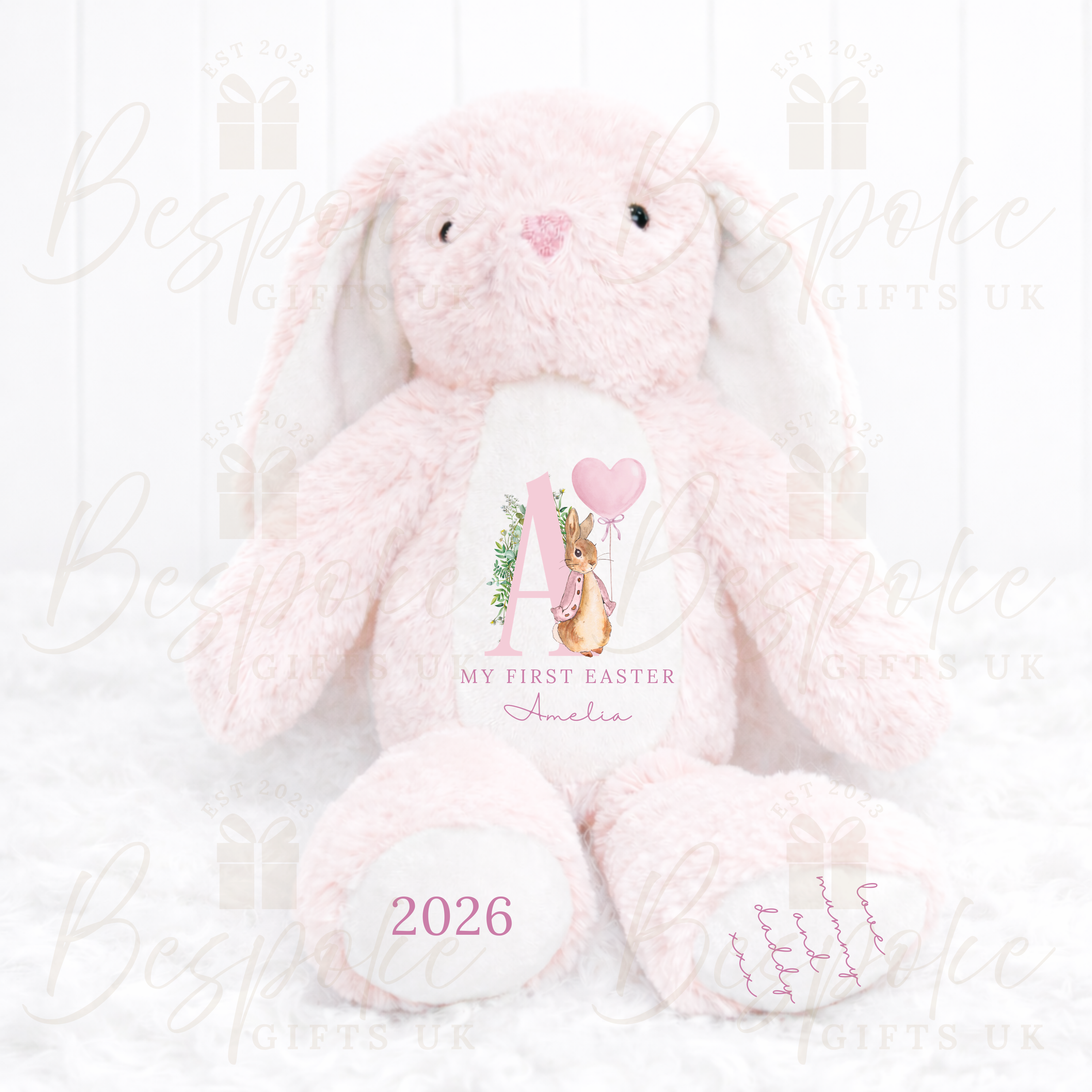 My First Easter - Personalised Bunny - Pink