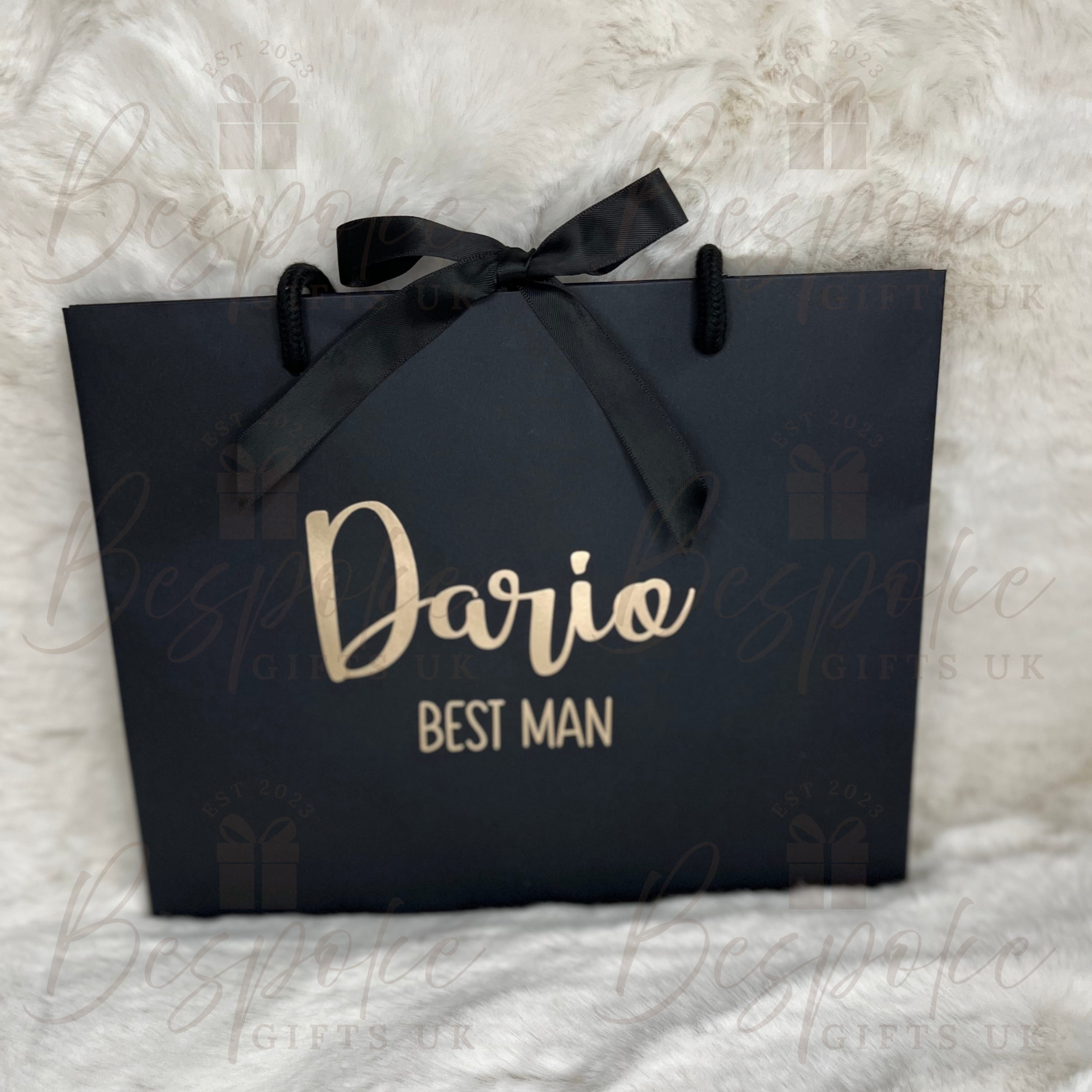 Personalised Black Wedding Gift Bags - Large