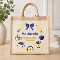 Personalised World’s Best Teacher Tote Bag – Custom Male Teacher Thank You Gift