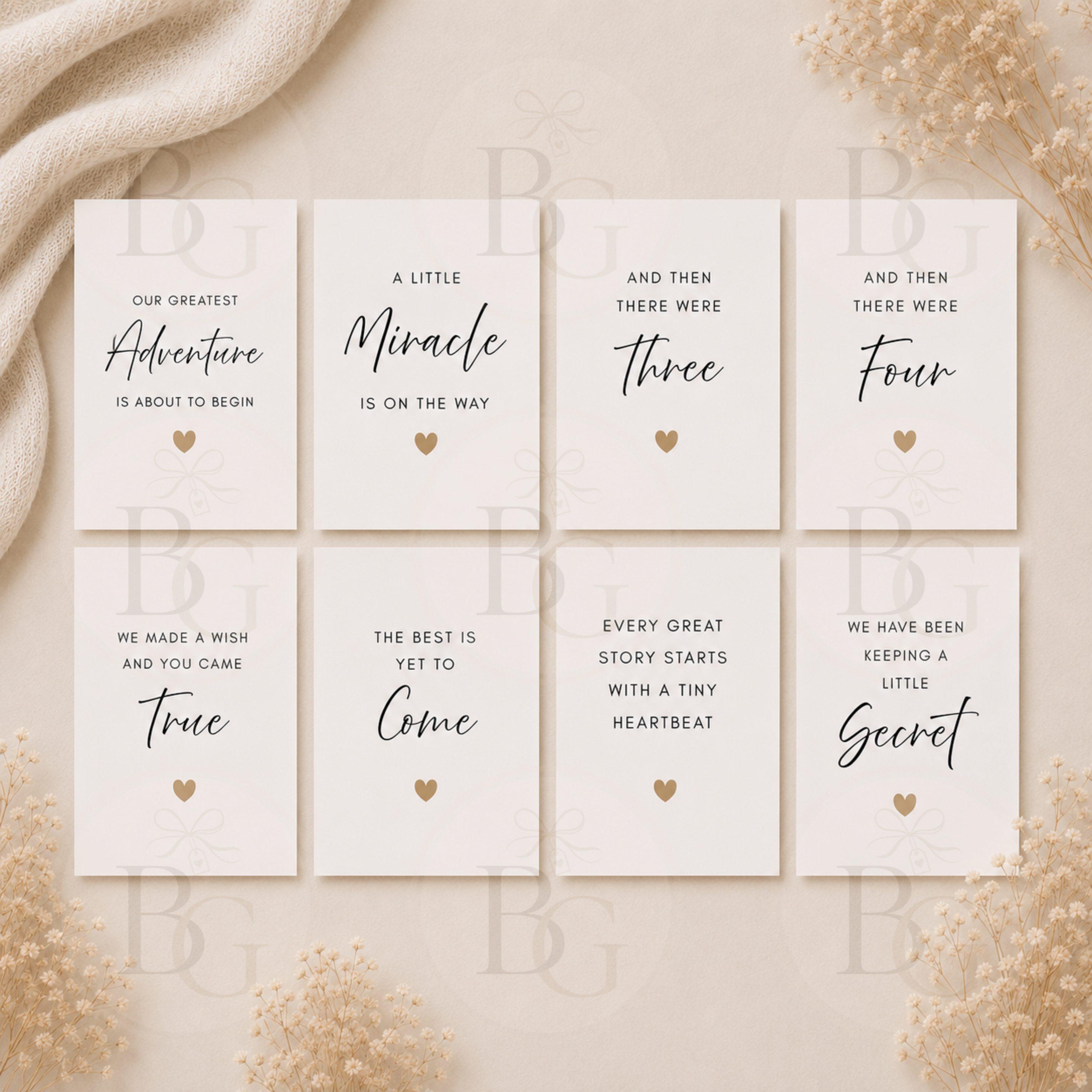 Minimalist Pregnancy Announcement Cards
