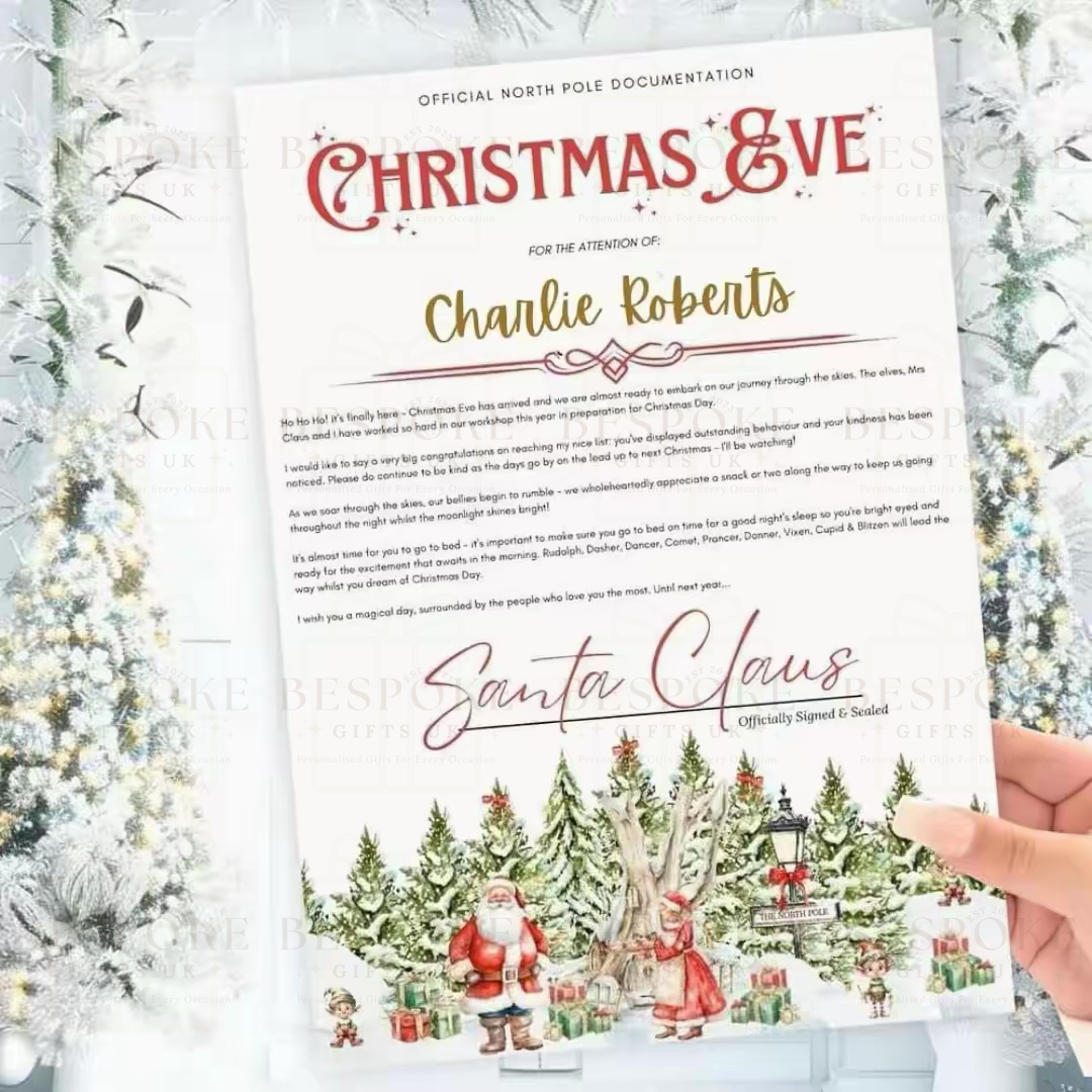 Personalised Christmas Eve Certificate - Red
