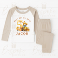 When I Wake Up - Children’s Pyjamas - Digger Design - Stone