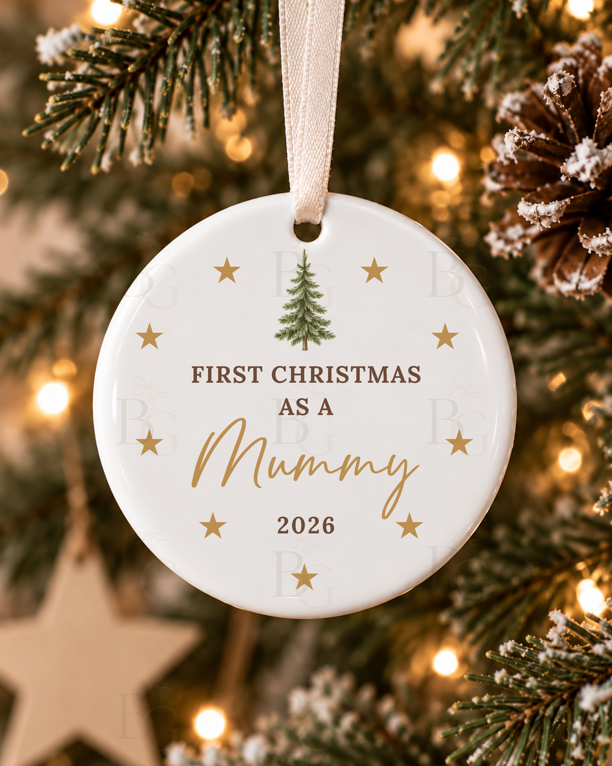 Personalised First Christmas Ceramic Decoration – Choose From 10 Designs