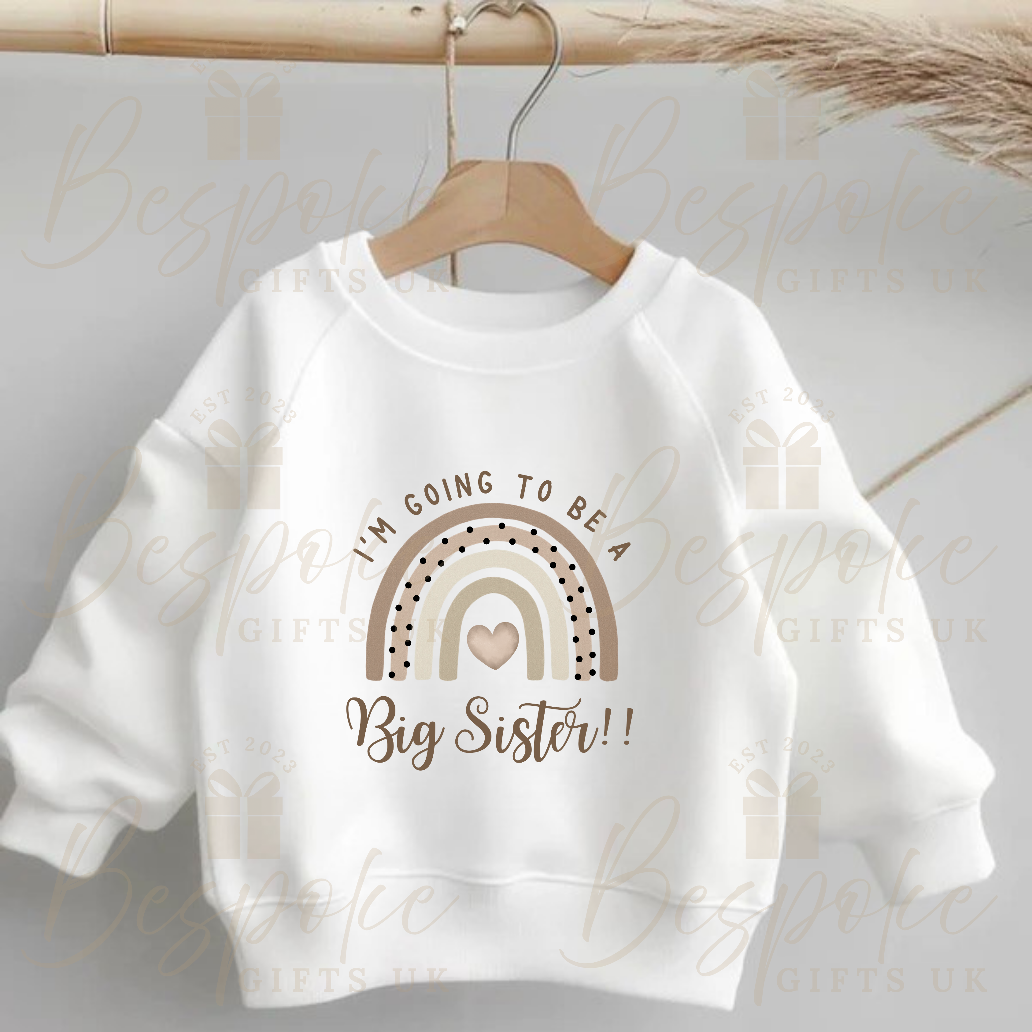 I’m Going To Be A Big Sister - White Jumper - Neutral Design