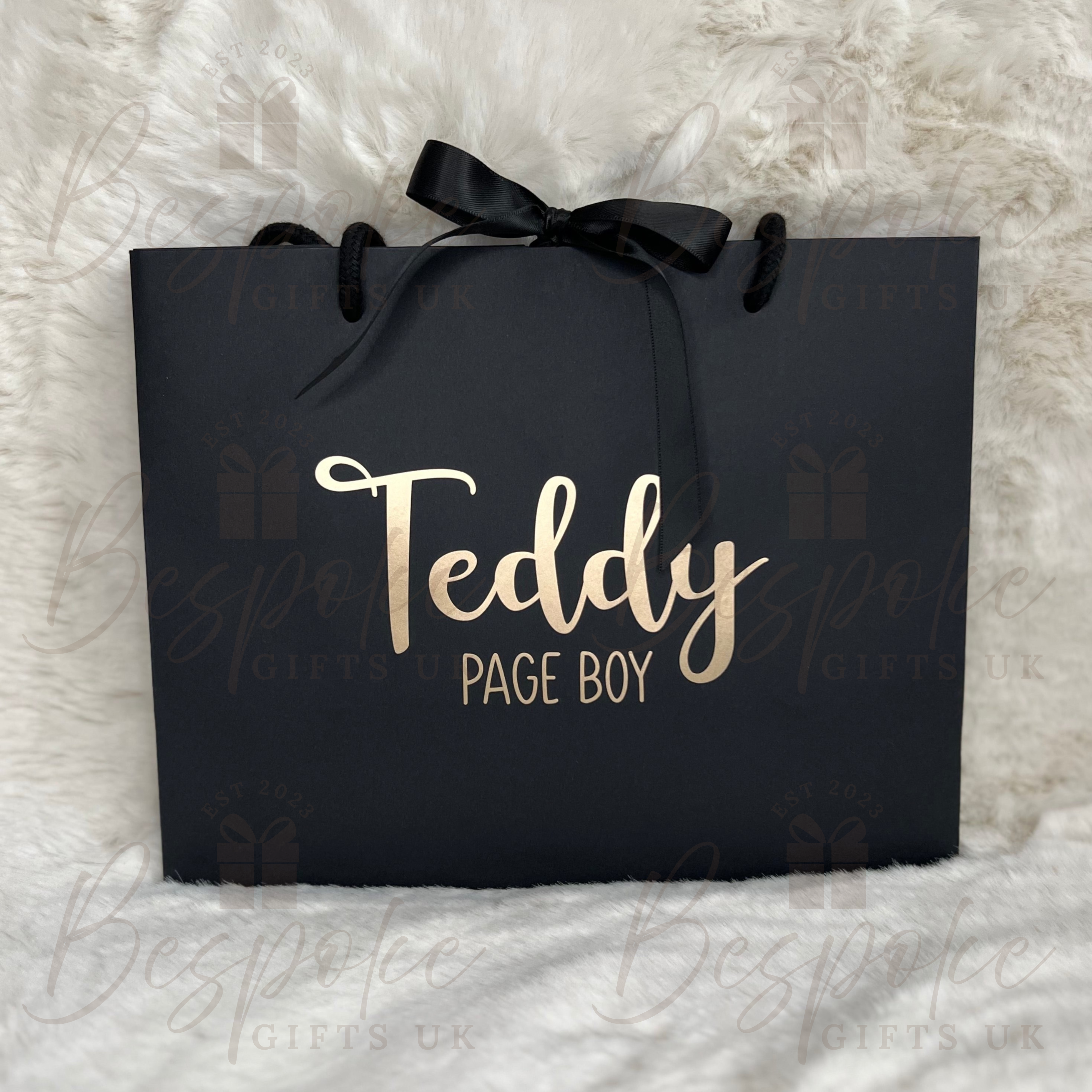 Personalised Black Wedding Gift Bags - Large