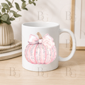 Personalised Sparkly Pumpkin 11oz Ceramic Mug - Pink