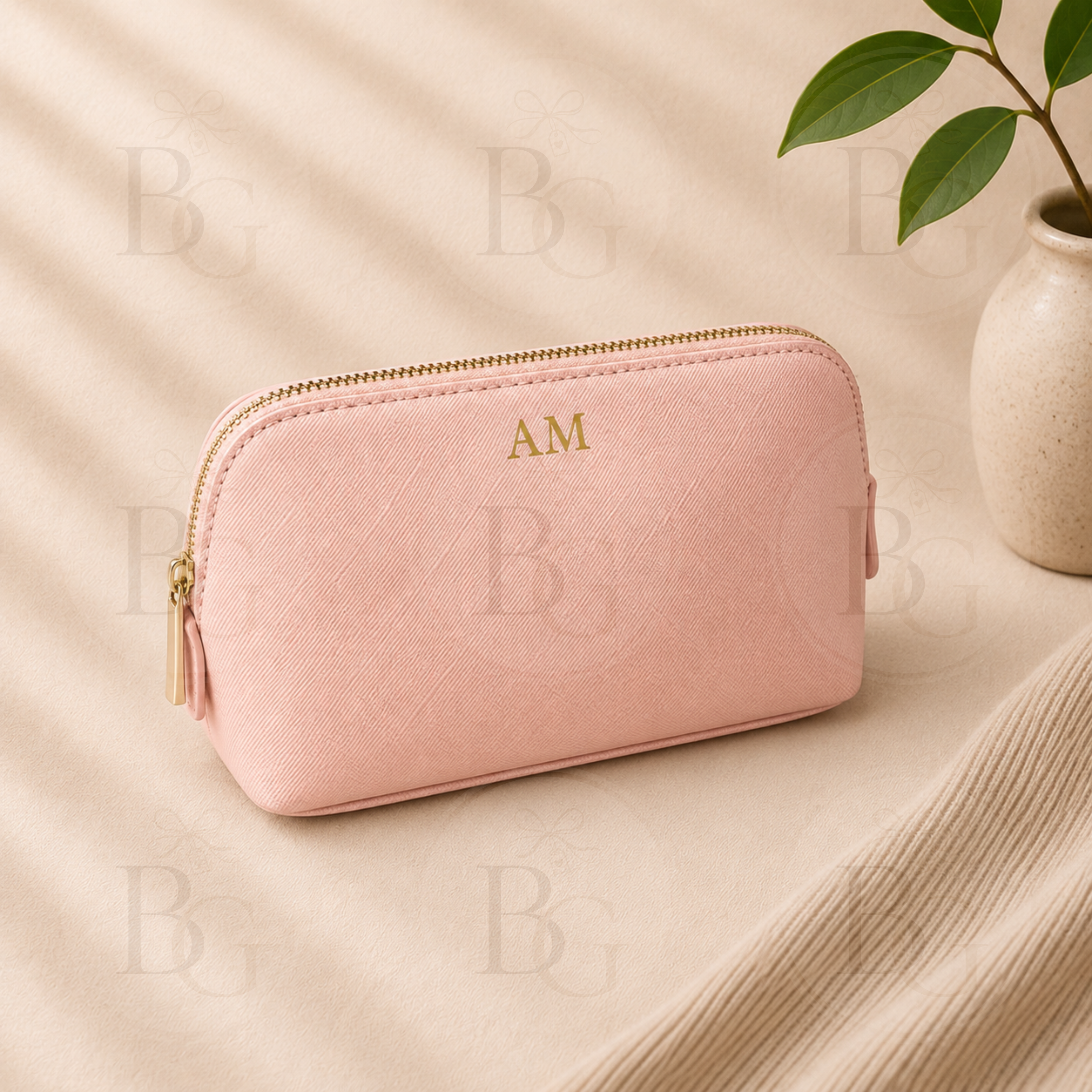 Monogrammed Small Cosmetic Bag