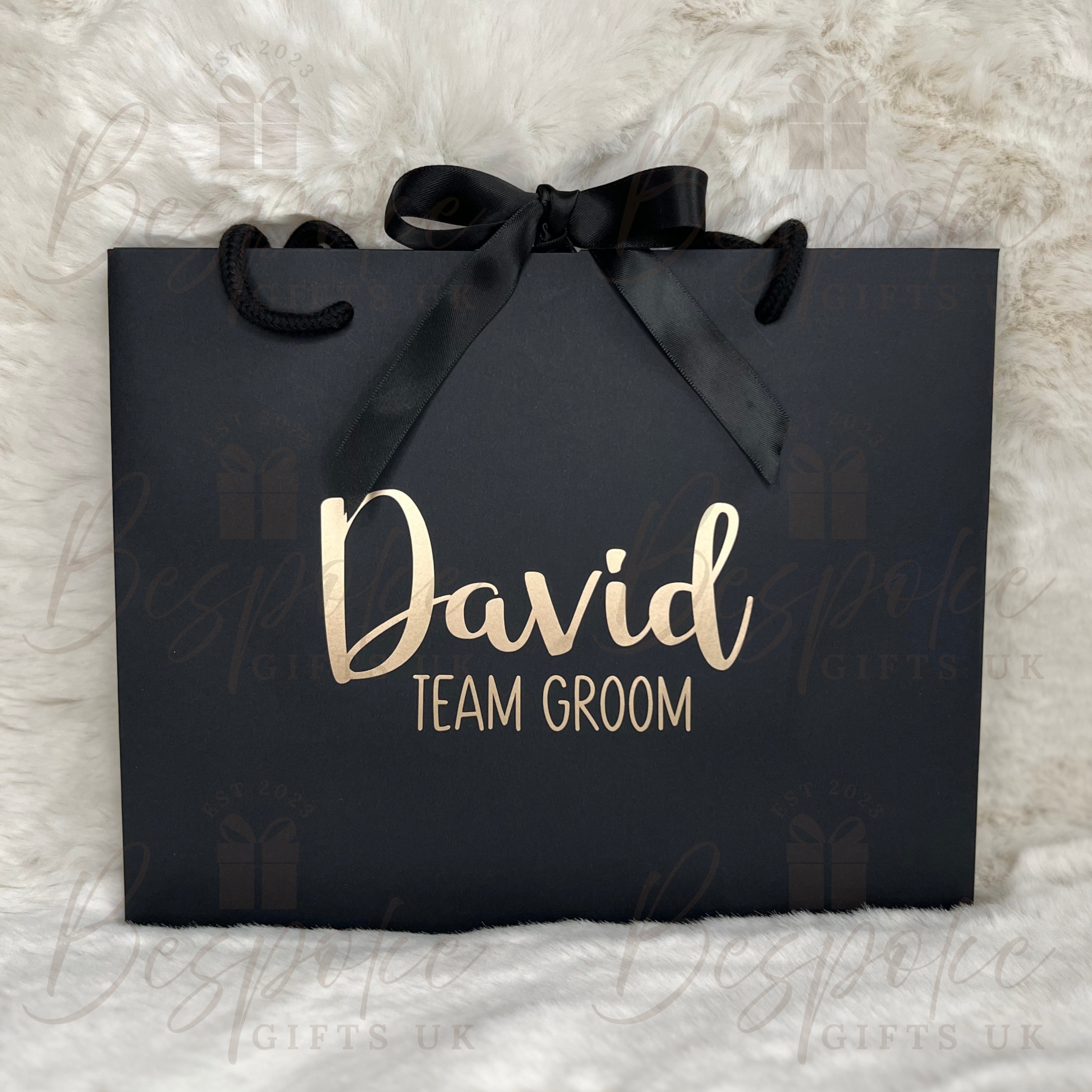 Personalised Black Wedding Gift Bags - Large