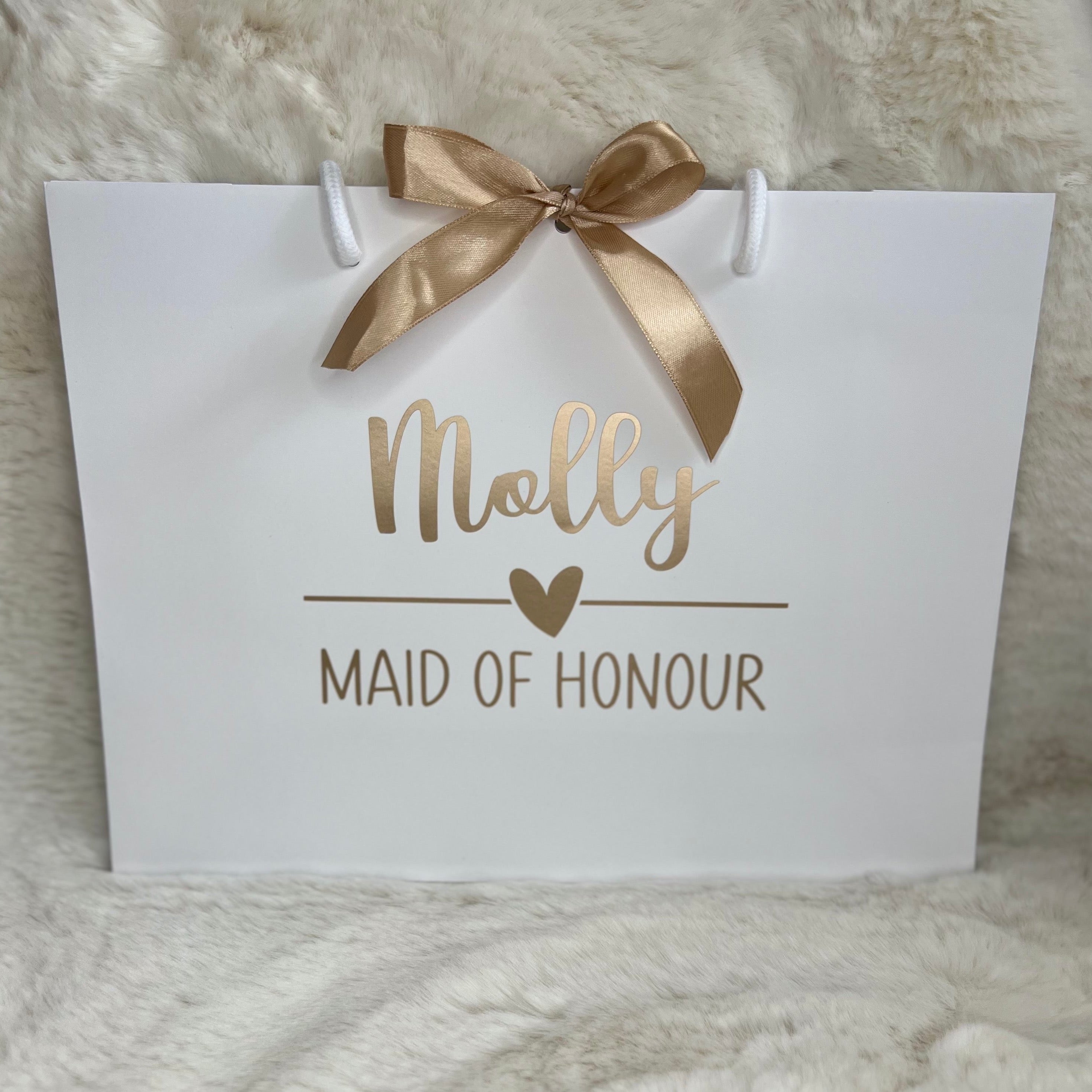 Personalised Wedding Gift Bags - White